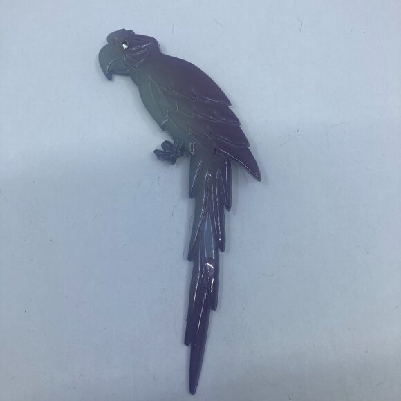 Vtg made in Italy lucite lilac parrot  5 1/4" brooch - Picture 1 of 2